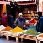 Marrakech Marketplace**

"A vibrant marketplace in Marrakech, Morocco. Stalls overflowing with colorful spices, textiles, and leather goods. People bartering and chatting. Soft, warm lighting. Fully clothed shoppers in modest, traditional attire. Safe for work. Perfect anatomy, correct proportions, natural pose. Professional photography, high quality, appropriate content."

**