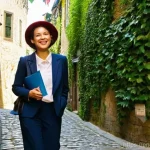 관광통역안내사 실무에 필요한 언어 능력 향상법 - **Prompt 1: Captivating Storyteller in a Historic European Alley**
    "A charismatic and well-dress...