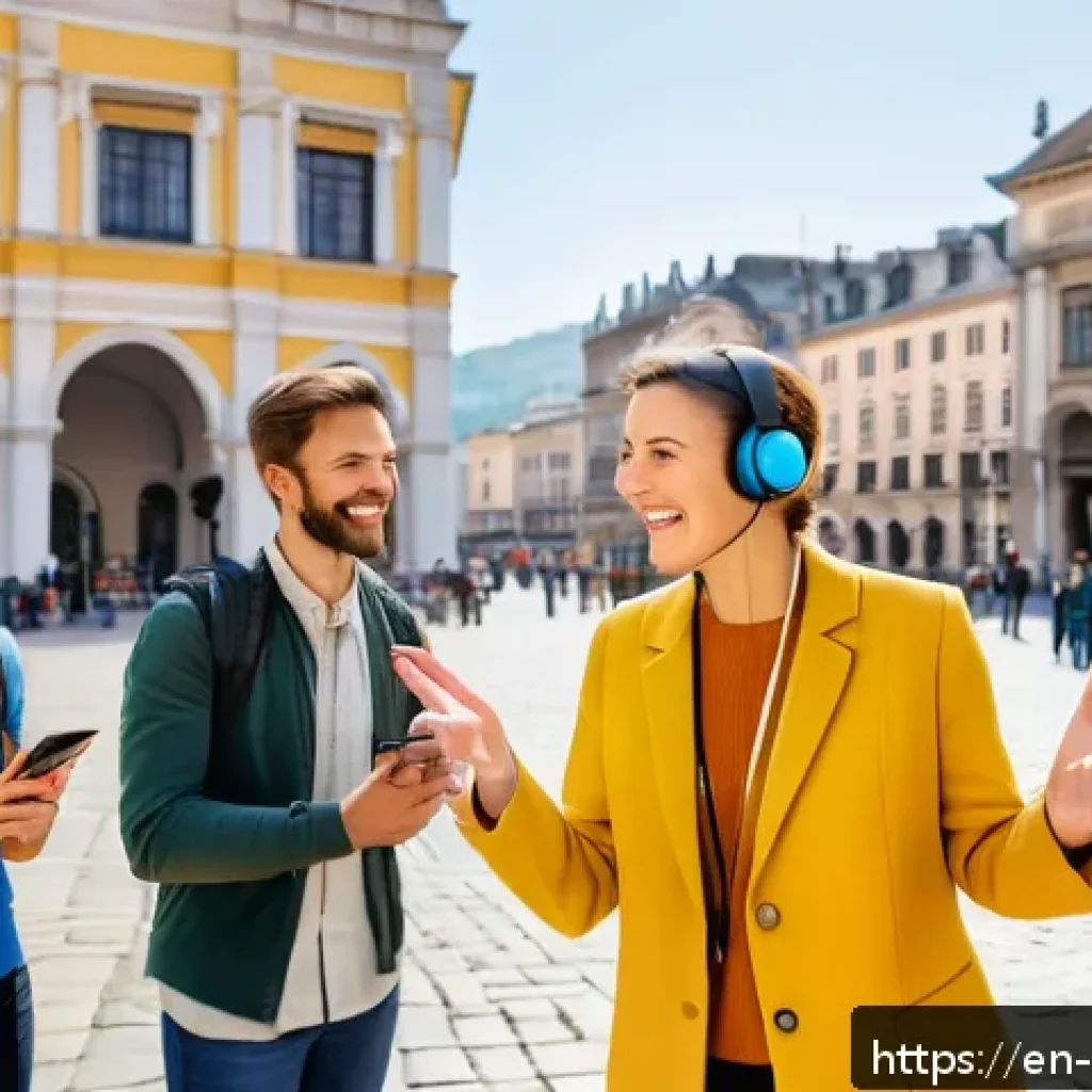 관광통역안내사와 관련된 인기 책 추천 - A professional tour guide engaging a diverse international group in an outdoor historical city squar...
