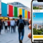 Home 21 관광통역안내사로서 고객 만족도 조사 활용법 - A modern digital survey interface displayed on a sleek smartphone screen held by a diverse group of ...